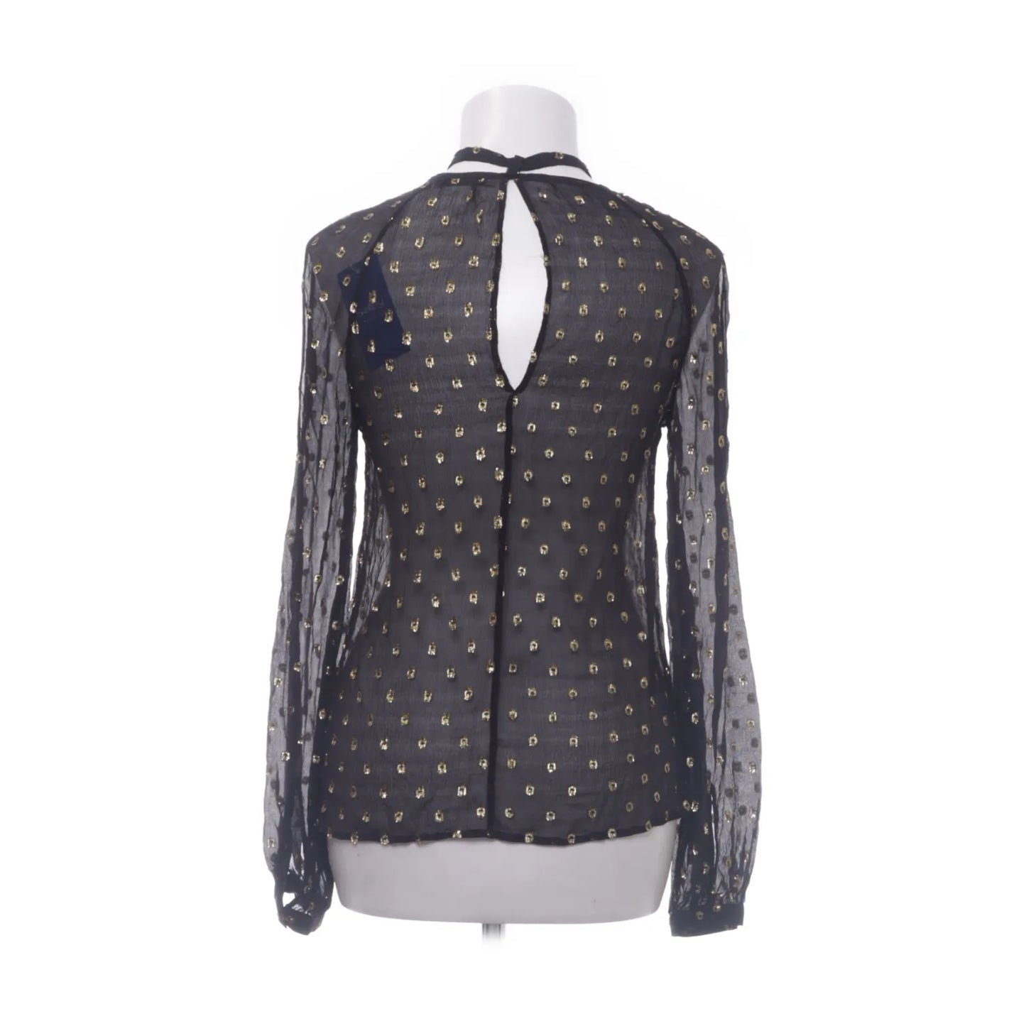 FWSS gold dot black blouse stl XS