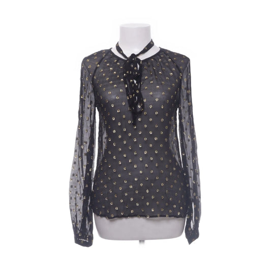 FWSS gold dot black blouse stl XS